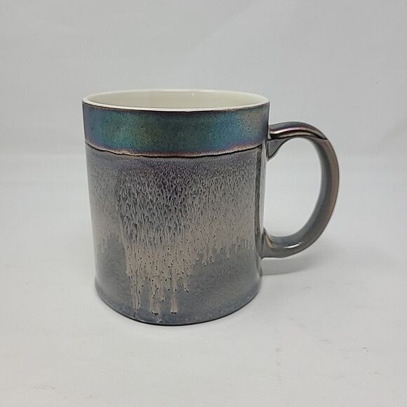 La Rochelle Ceramic Studio Pottery Mug Stoneware Gray Metallic ~16 oz - Picture 1 of 6